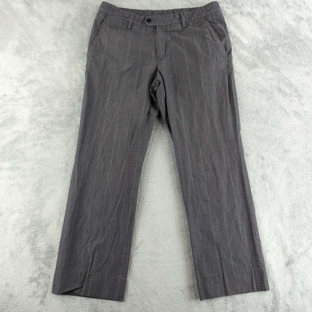 J. Lindeberg Dress Pants Mens 34x29* Gray Striped Trousers Cotton‎ Stretch Golf